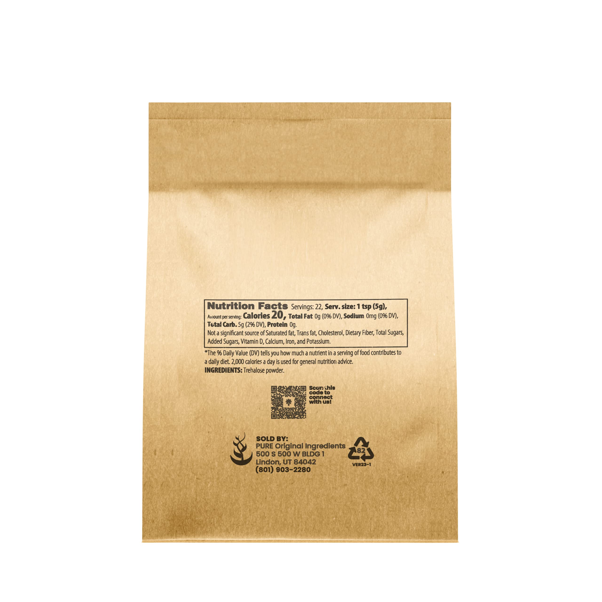 Pure Original Ingredients Trehalose (4 oz) Sugar Substitute, Natural Sweetener, Drinks & Baking
