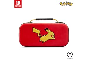 PowerA Pikachu Jump Protection Case for Nintendo Switch - OLED Model & Lite, Hard Shell, Rubberized Handle, Zipper Closure, T