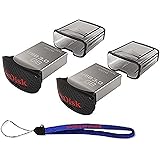 SanDisk Ultra Fit CZ43 16GB USB 3.0 Low-Profile Flash Drive Up To 130MB/s Read- SDCZ43-016G-G46 16G (2 pack) Flash Drive Jump Drive Pen Drive - w/ (1) Everything But Stromboli (TM) Lanyard