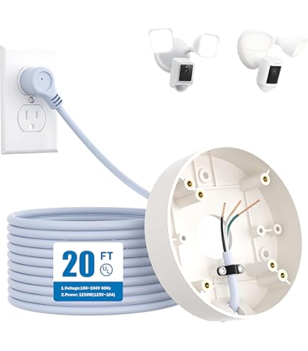 Nest Camera 25ft Power Cable And Plug-in Mount For Floodlight Cams