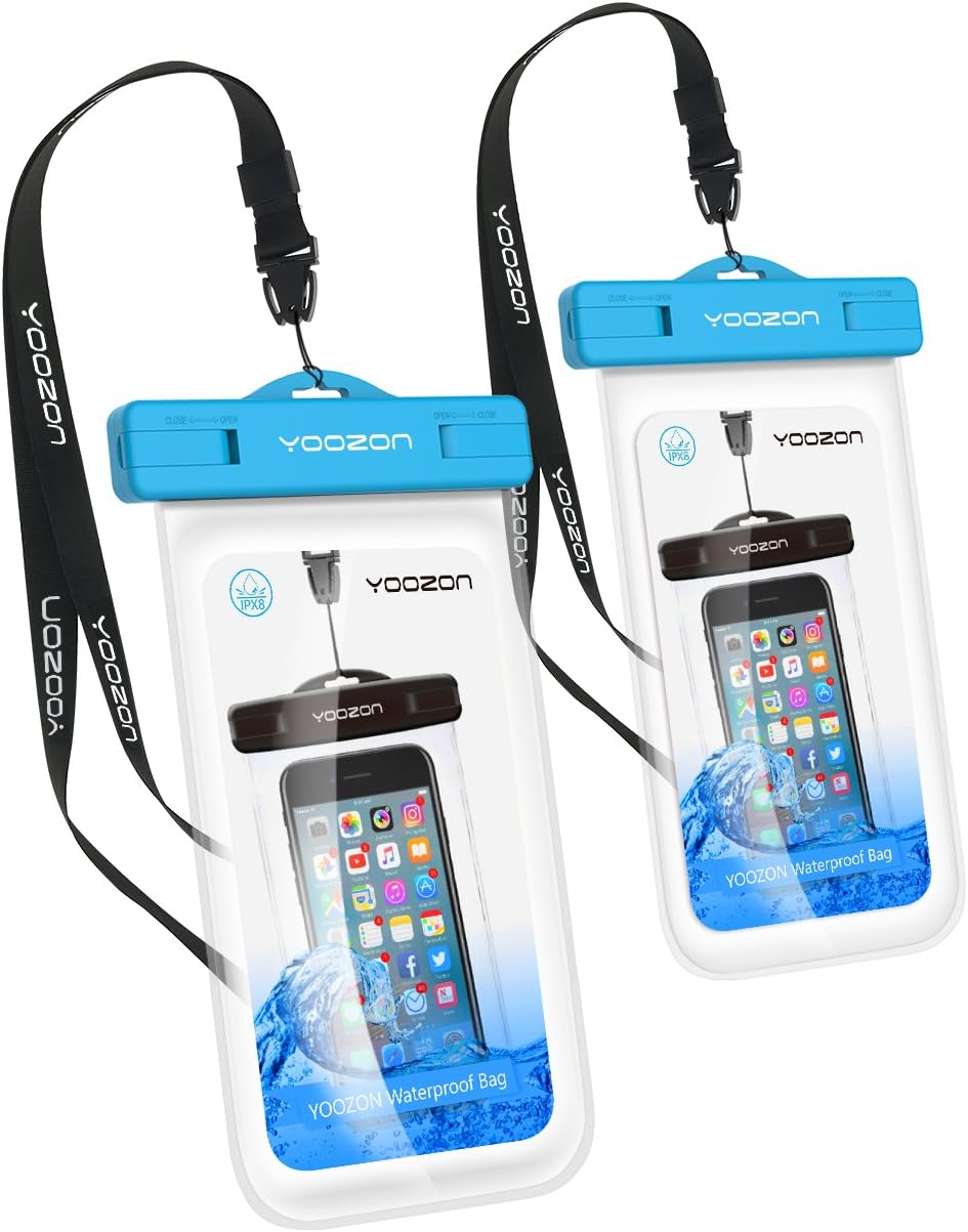 Waterproof Case [2 Packs], yoozon IPX8 Watertight Sealed Underwater Dry Bag, Durable Waterproof Pouch Bag with Portable Lanyard for iPhone 7/7plus,6/6s plus,5s,SE,galaxy s8/s8+/s7/s7 edge and Other Smartphone