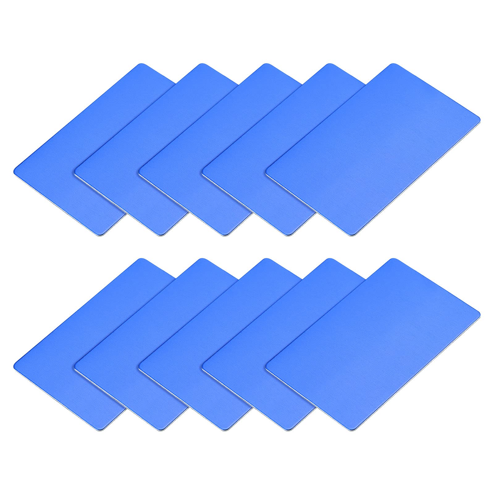 METALLIXITY Blank Metal Card (100mm x 60mm x 0.8mm) 10Pcs, Anodized Aluminum Nameplate - for Home Indoor DIY Signage Etching, Blue — image 1