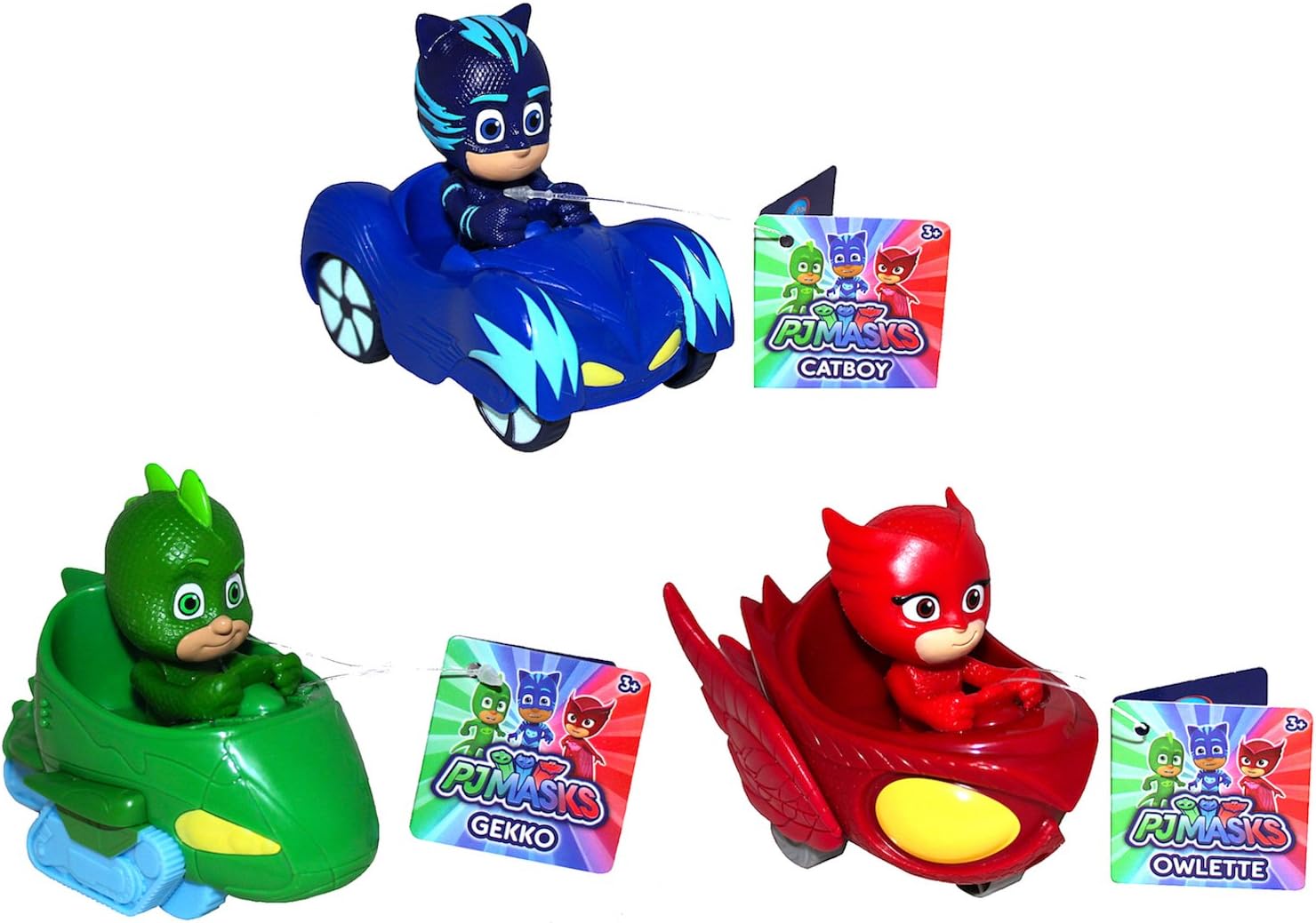 Pj Masks Set of 3 Racers: Catboy, Gekko & Owlette "IN STOCK"