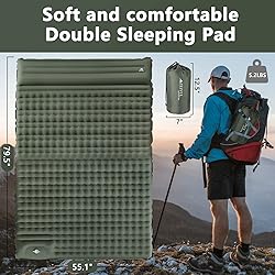 TEIVUL Double Sleeping Pad,Extra Thick Inflatable