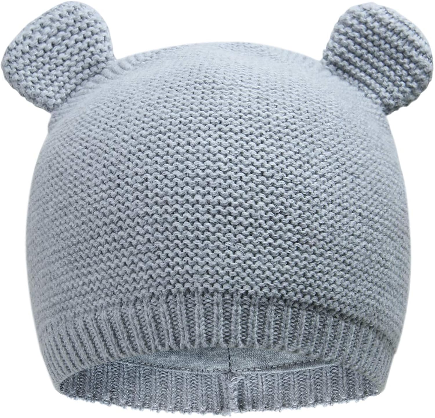 grey knitted baby hat