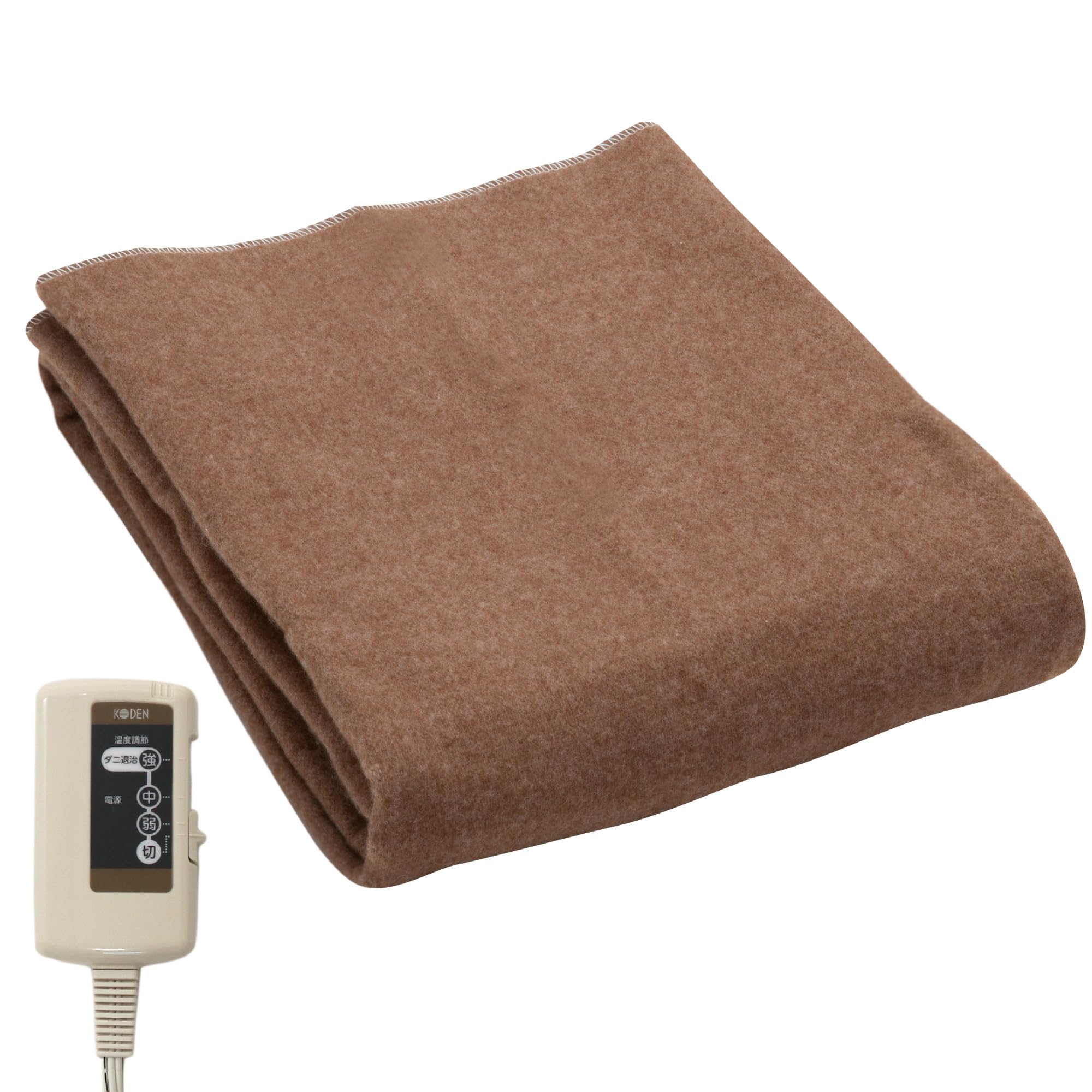 広電(KODEN) 電気毛布 敷き 140×80cm ブラウン 洗える スライド温度調節 ダニ退治 VWS551H-BK商品画像