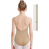 Vavewee Nude Leotard for Women Teen Girls Dance Undergarment Tan Ballet Leotard Camisole with Nipple Covers
