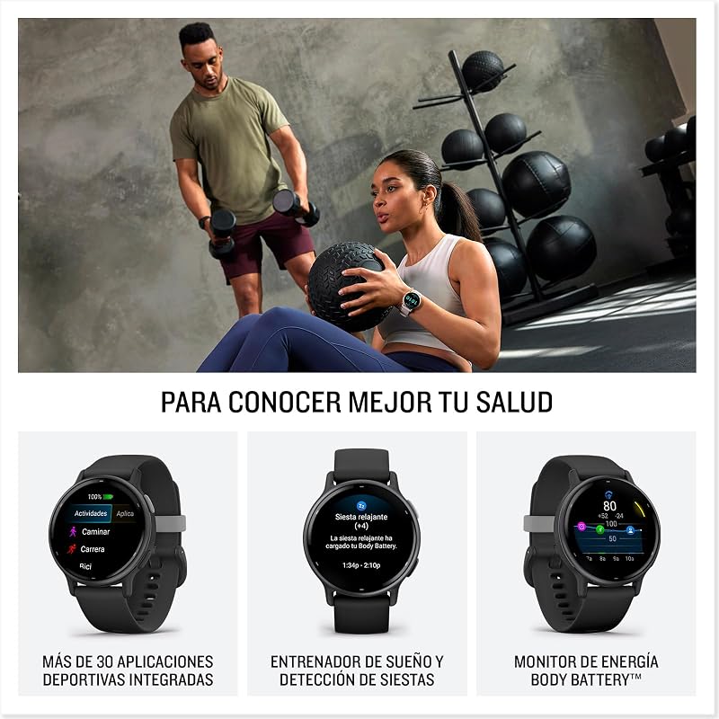 Vívoactive 5, Smartwatch con GPS, Pantalla AMOLED, Funciones esenciales de salud y forma física y hasta 11 días de autonomía, Azul