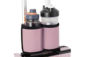 XBAGSJ Luggage Cup Holder for Suitcases,Free Hands,Travel Must Haves, Adjustable for Different Sizes of Coffee Cups, Universal Luggage Accessories for Flight Attendants, Business Travelers, Tourists(Pink)