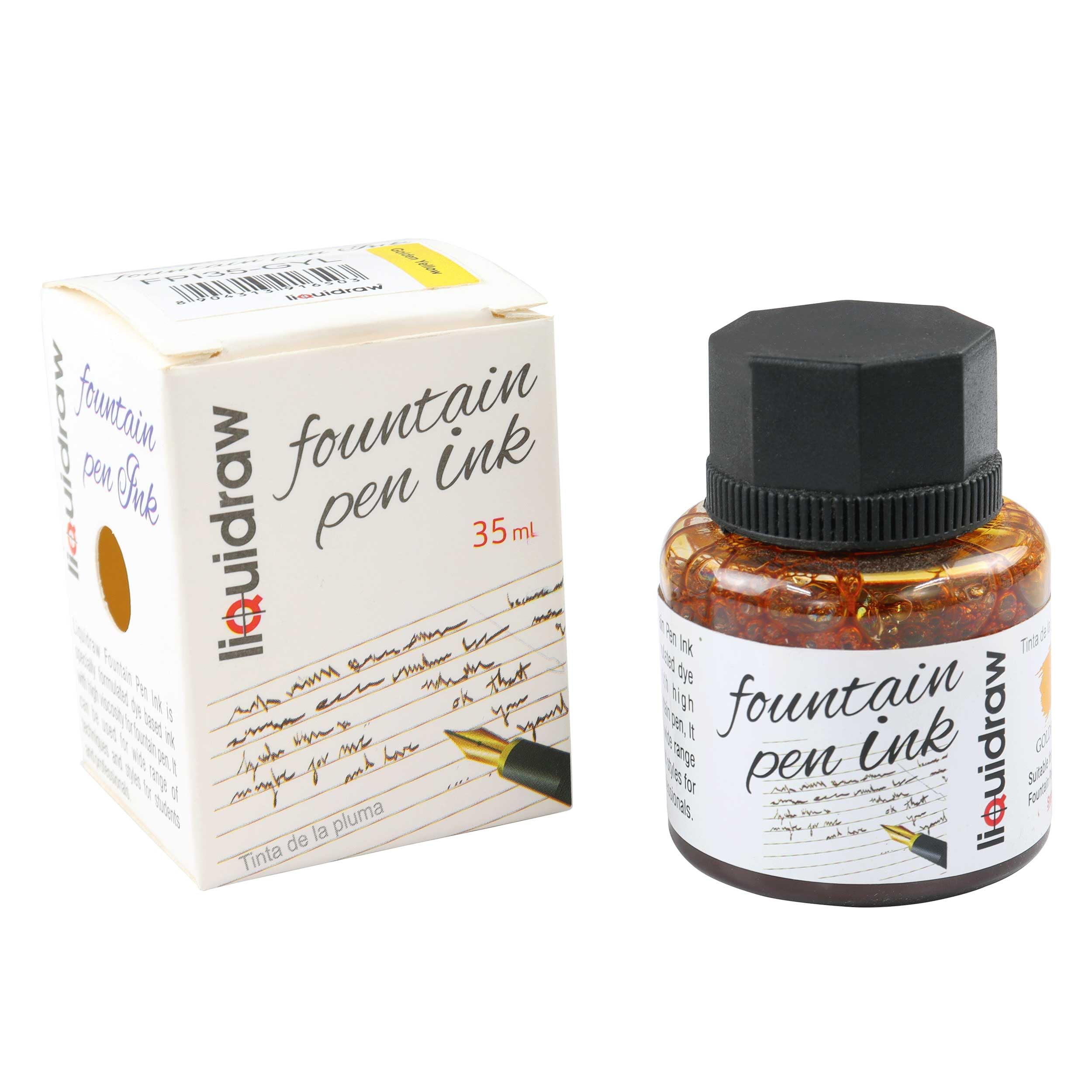 Liquidraw Fountain Pen Ink Bottles 10 Assorted Colours 35ml Inks Suitable for Calligraphy Ink Selection Available Black, Blue, Red, Green, Brown, Violet Purple, Yellow Etc ()