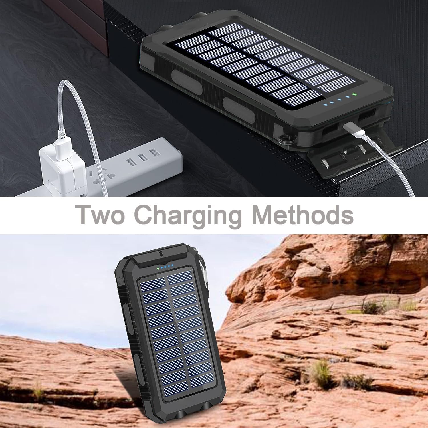YELOMIN Solar Charger, 38800mAh Portable Solar Power Bank, Waterproof