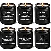 Scented Candles for Men - 42oz Soy Wax 300h Long Lasting Candle, Manly Scented Candles with Leather/Woods/Pine/Vanilla/Lavender/Amber -Mens Candle Gift Set for Birthday, Valentine's, Man Cave Decor