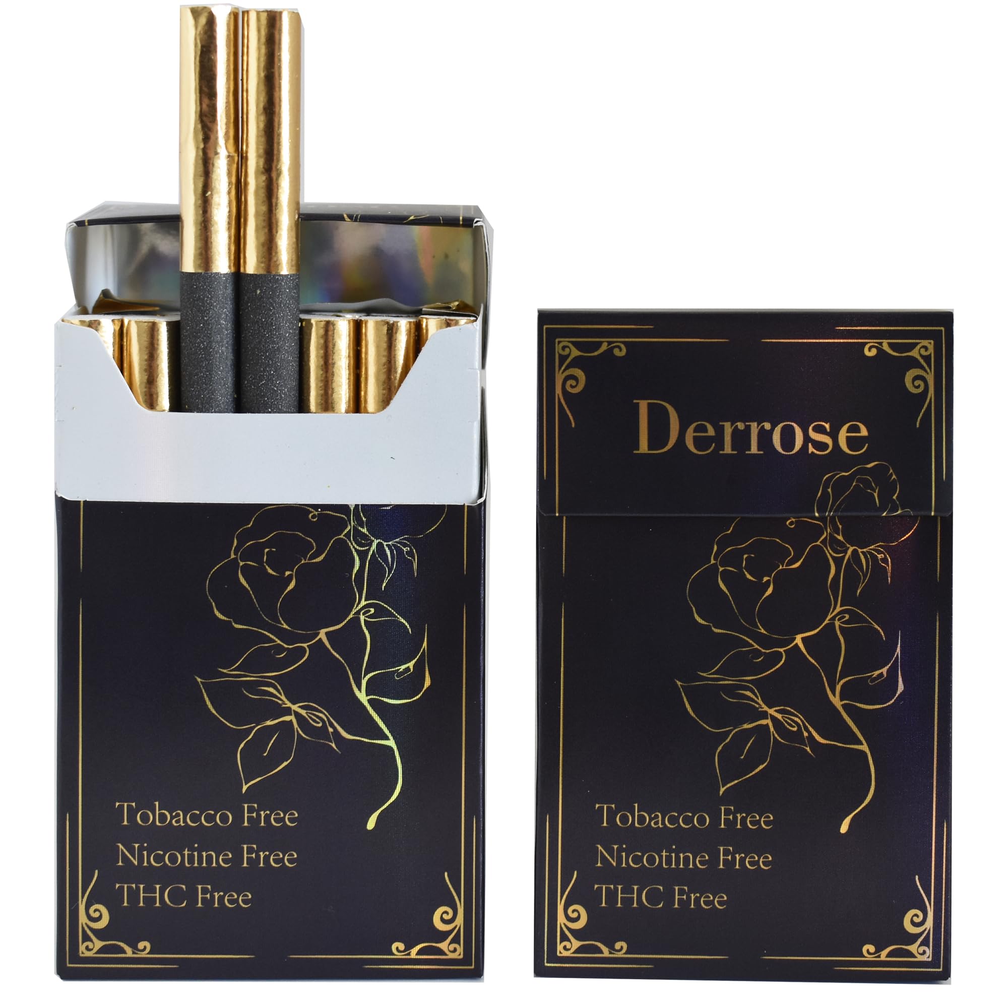 Derrose® Herbal Cigarettes Tobacco Free, Nicotine Free, THC Free, Vape  Alternative Cigarettes for Quit Smoking, 2 Packs-40 Smokes, Black in Saudi  Arabia