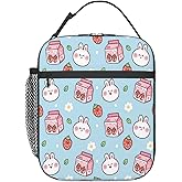 iyfcsl Bunny Milk Lunch Box Insulated Rabbit Lunch Bag for Women Men Reusable Portable Lunchbox Cooler Bento Tote Bag for Work Office Picnic