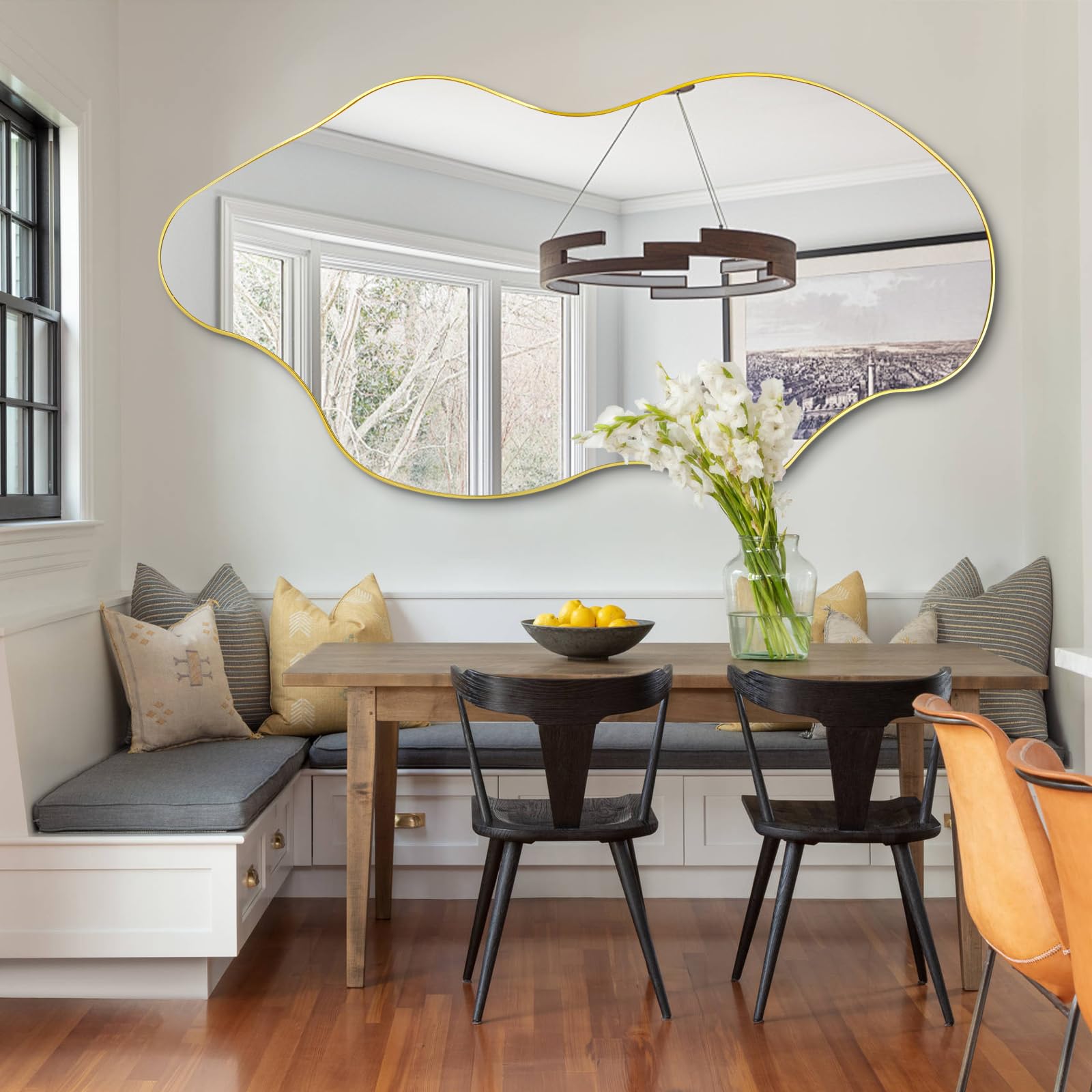 DAOYIJIAJU Large Irregular Mirror, Asymmetrical Wall Mirror Full Length, 59