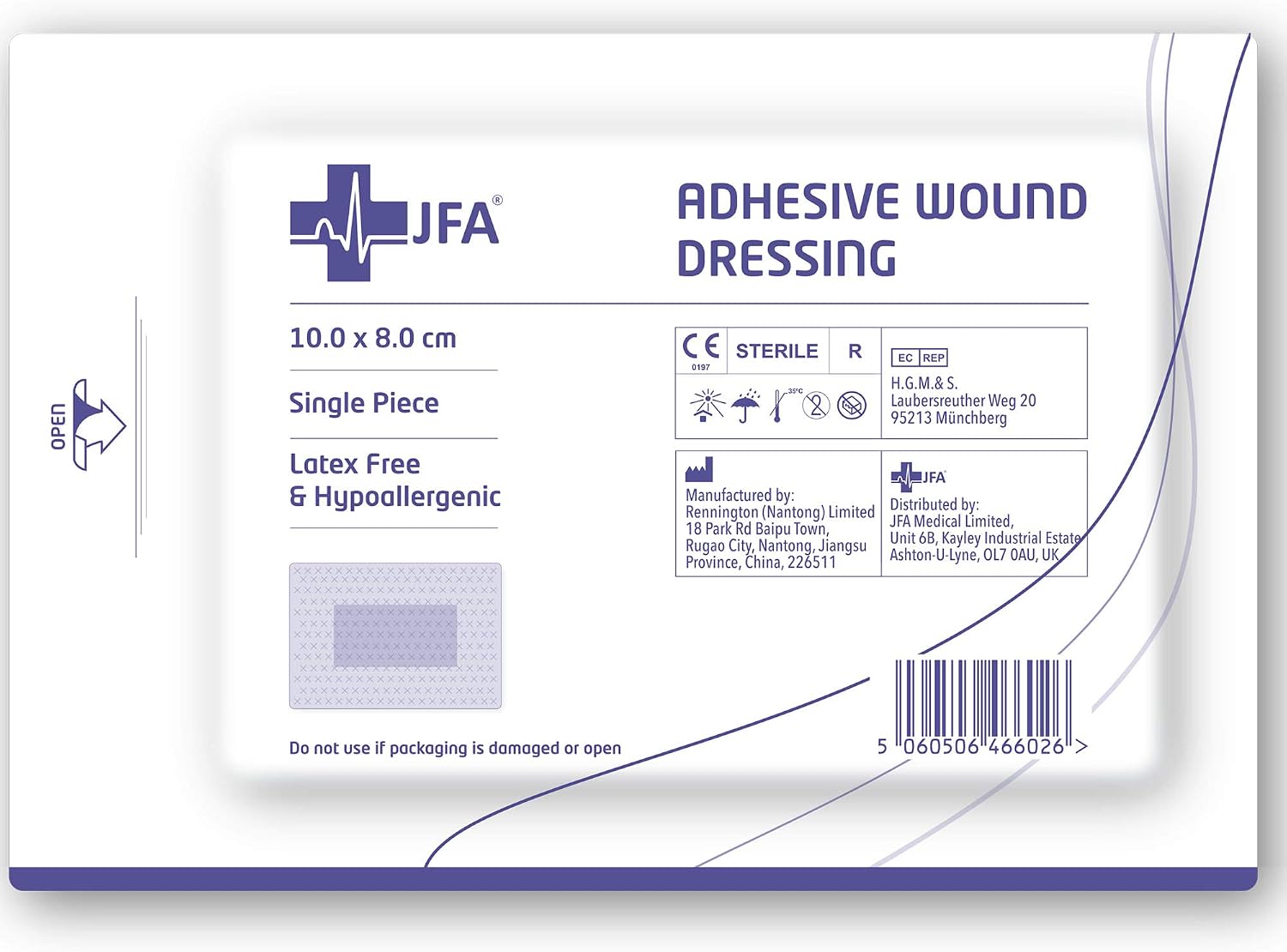 Pack of 25 Adhesive Wound Dressings (80mmx100mm) - Image 3