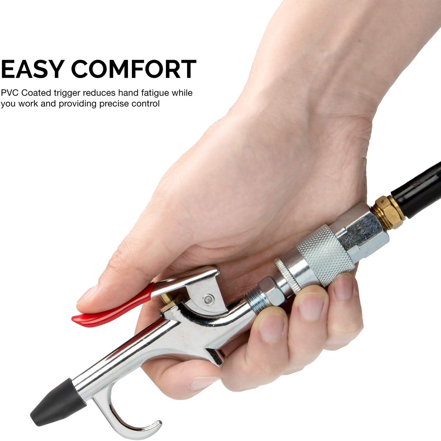 Neiko 31112 Air Blow Gun Set with 5 Interchangeable Nozzles and Over-Sized Trigger | 5 Piece Set - Air Compressor Accessories - 