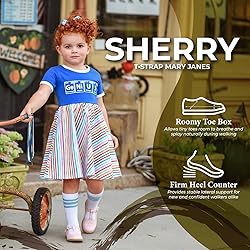 FOOTMATES Sherry Mary Jane Hook and Loop Leather