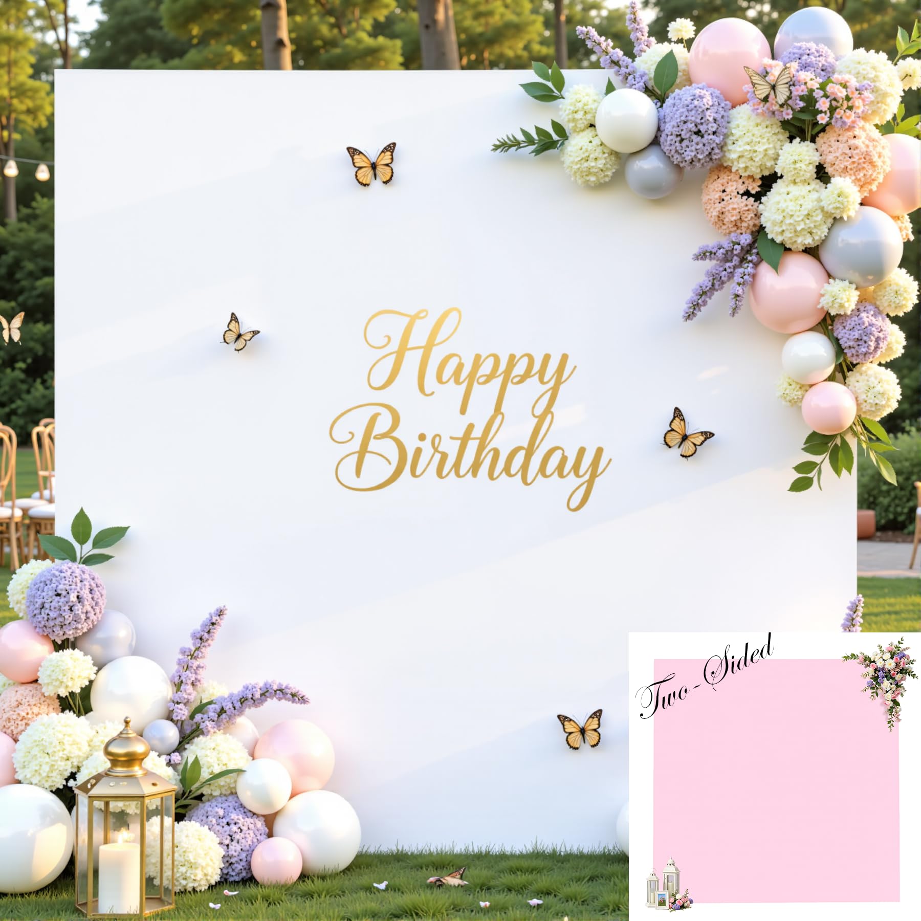 Photo 1 of 6.6FT x 6.6FT Square Arch Backdrop Cover, White Pink Stretchy Spandex Fitted Square Arch Stand Cover for Baby Shower Birthday Party Wedding Ceremony Banquet Photo Decoration