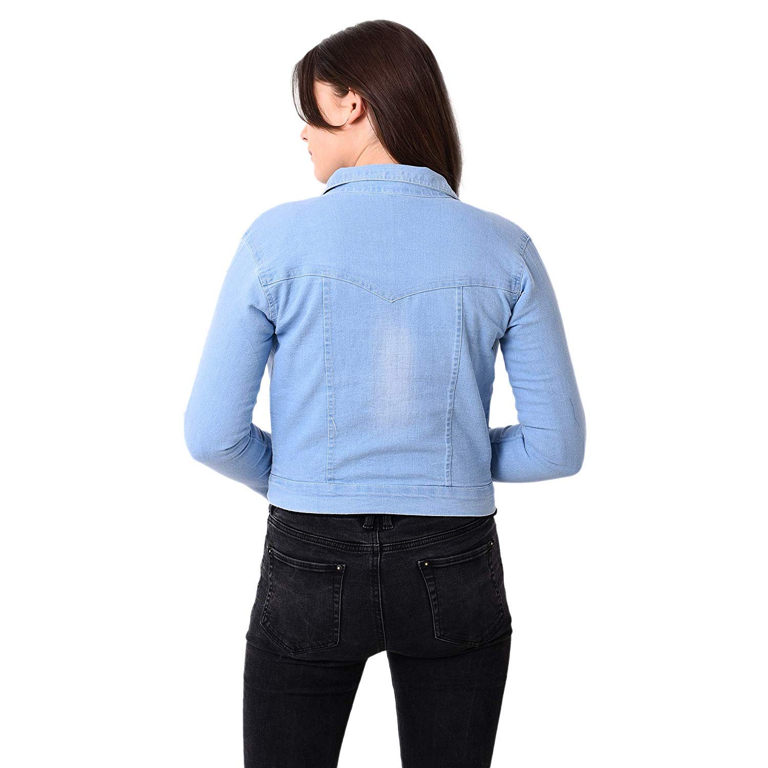 stc fashion full sleeves solid denim jacket for women's/girls