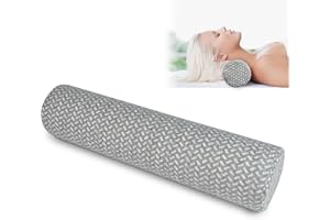 JOYENERGY Cervical Neck Roll Foam Pillow, Round Neck Support for Sleeping, Bolster with Removable Washable Cover, Ergonomical for Neck, Back, Legs, Ideal for Spine and Neck Support (17 x 4inch)