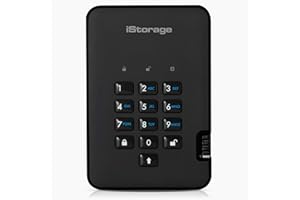 iStorage diskAshur2 256-bit 2TB USB 3.1 Secure encrypted Hard Drive - IS-DA2-256-2000-B, Phantom Black