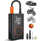 Tire Inflator Portable Air Compressor - 150PSI Air Pump for Car Tires, Portable Air Compressor with Digital Tire Pressure Gauge, Cordless Electric Bike Pump for Inflatables, Motorcycle, Ball