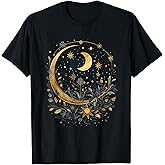 Mystic Sun and Moon Woman Mystical Flowers Aesthetic T-Shirt
