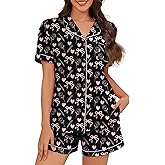 American Trends Button Down Pajamas for Women Set - 2 Piece Sleepwear with Lapel & Breathable LoungeWear PJ Sets for Women