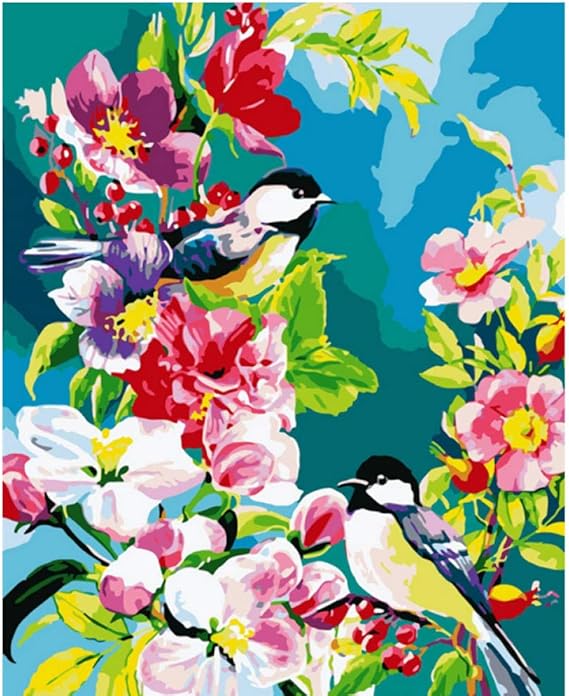 Painting by Numbers Kids Branch Little Bird Animal DIY