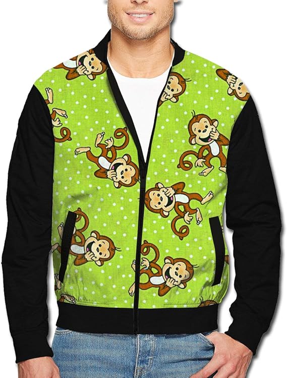 Amazon Co Jp ライトジャケット 緑 猿 フライトジャケット メンズ ブルゾン 体型カバー 防寒 トップス 無地 長袖 カジュアル ショート丈 ジャンパー スリム 薄手 アウター コート 服 ファッション小物