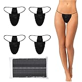 Giugu 50 Pcs Disposable Thong Panties Women's Spa T Thong Soft Breathable Disposable Tanning Underwear