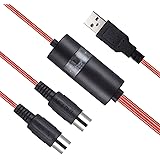 USB MIDI Cable Interface, Upgrade Professional MIDI to USB IN-OUT Cable Converter For PC/Mac/Laptop 2M(6.5FT) (RED)