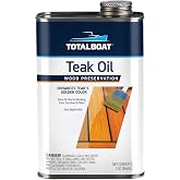 TotalBoat Marine-Grade Teak Oil Wood Sealer for Boats and Furniture - Quart | Restores Teak's Natural Golden Color; Indoor and Outdoor Use; Penetrates Deep to Seal and Protect; Easy to Apply