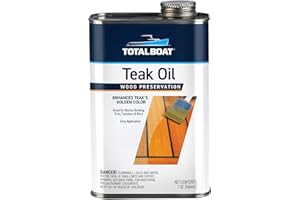 TotalBoat Teak Oil - Premium Marine Wood Sealer Protects & Preserves Teak on Boats and Outdoor Furniture (1 Quart)