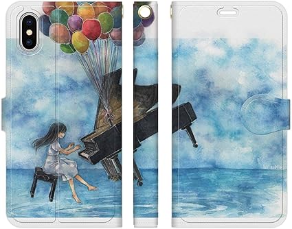 Amazon Co Jp Iphonexr 手帳型 ケース カバー 風船メロディー モーク ピアノ イラスト デザイナーズ 水彩 女の子 音楽 家電 カメラ