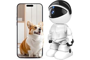 DYPCO Indoor Camera 2K 5G/2.4Ghz WiFi Home Security, Baby/Pet/Robot Camera with Phone App Motion Detection, Color Night Vision, Siren Alarm, Two-Way Talk, Human Detection