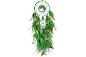SOYUZU Green Dream Catchers Tree of Life Dream Catcher for Bedroom Decor Crystal Stone Dream Catcher for Wall Hanging Feather Crafts Ornaments