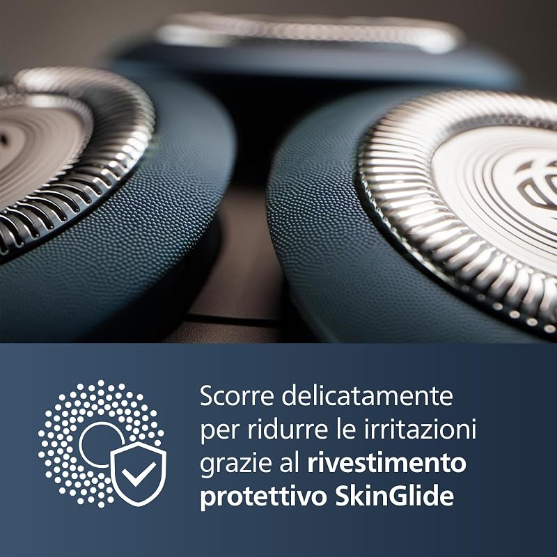 Shaver 5000X Series Rasoio elettrico Wet and Dry con tecnologia Skin Protect, testina flessibile a 360°, 1 ora di ricarica/ricarica rapida di 5 minuti, cappuccio a P, Argento, modello X5004/00