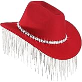 Womens Cowboy Hat Rhinestone Cowgirl Hats Wide Brim Diamond-Glitter-Western- Size:Medium-Large