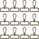 12pcs 1.25" Inside Diameter D Ring Lobster Clasp Claw Swivel Clasps Claw for Push Gate Snap Hooks Trigger Clips Swivel Snap Fashion Clips DIY Crafts Supplies(Antique Bronze)