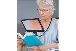 NZQXJXZ 5X Hands Free Magnifying Glass for Reading Flexible Gooseneck Reading Magnifier Large Full Book Page Magnifier for Neck Wear Repair Sewing Low Eyesight Seniors