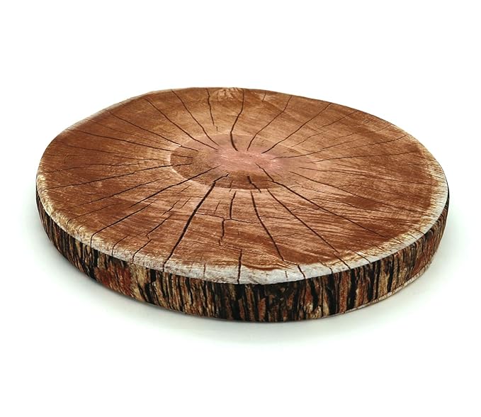 fashion and joy Trendiges Sitzkissen Baumstamm Baumscheibe Ø 40 Höhe 4 cm Garten Polster bequem robust Dekokissen Baum Holzsc