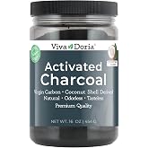 Viva Doria Virgin Activated Charcoal Powder, Coconut Shell Derived, Food Grade, 16 Oz