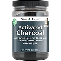 Viva Doria Virgin Activated Charcoal Powder, Coconut Shell Derived, Food Grade, 454 g (16 Ounce)