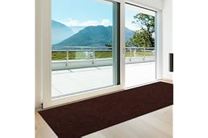 Heyroll Custom Size Hallway Runner Rug, Backed Non-Slip Waterproof Runner Rugs, Washable Outdoor Indoor Carpet Runner Rug for Floor, Entryway, Kitchen, Laundry, Balcony, Garage 2' x 6', Dark Brown