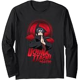 Naruto Uchiha Itachi Sharingan Symbol with Clouds Anime Long Sleeve T-Shirt