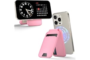 StickyGrippy MagSafe Wallet Phone Stand, iPhone Wallet with Adjustable Stand, for iPhone 16/15/14/13/12 models, 5 card holder, iPhone Clock Stand, ID Holder, Magsafe Accessories (Pink)