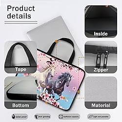 Uasibuni Horses Pattern Laptop Tote Bag for