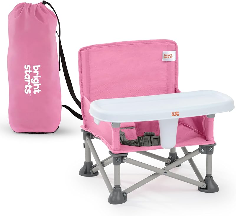 Bright Starts Pop N Sit Portable Booster Pink 6 Months to 3 Years